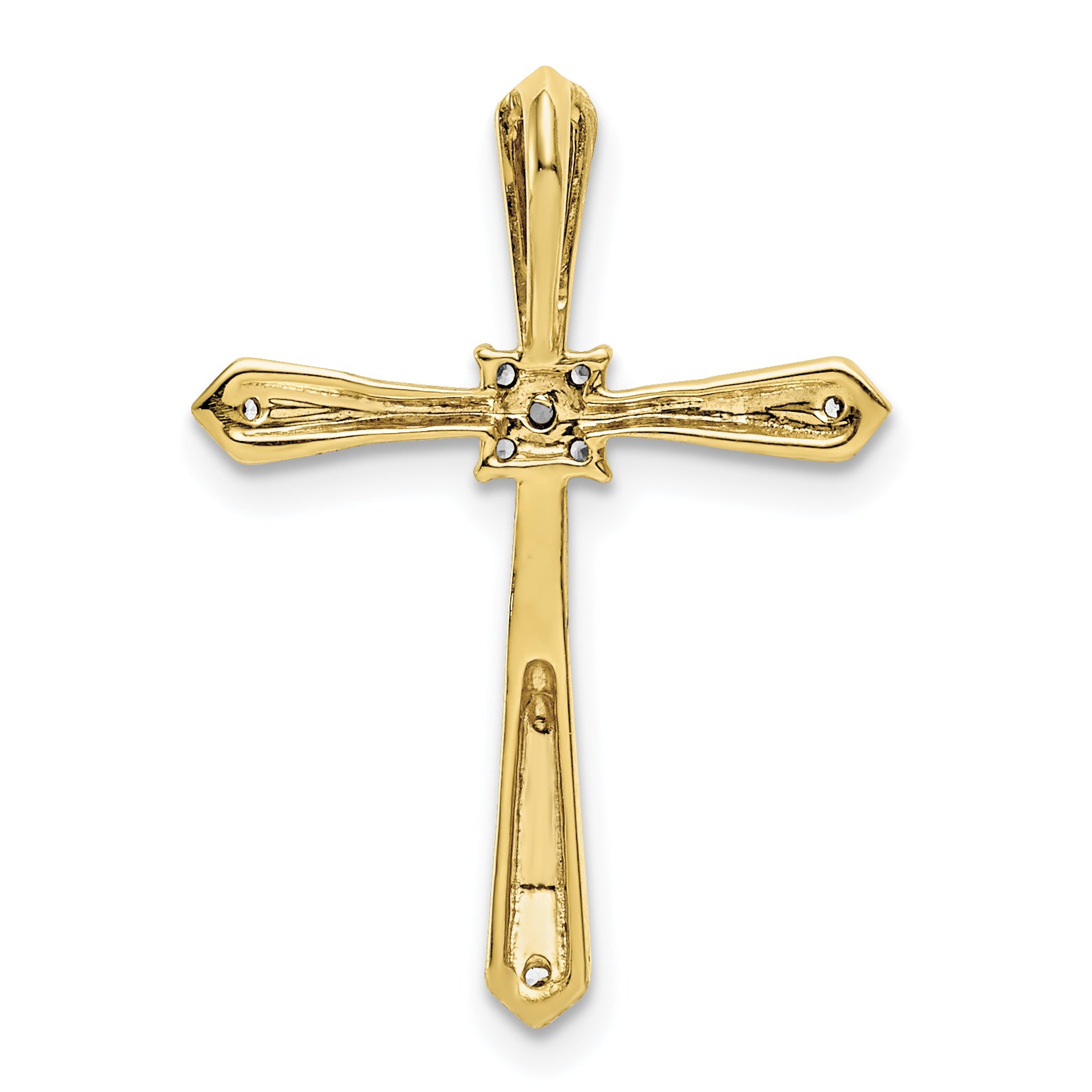 14k 1/20ct. w/Rhodium Diamond Cross Chain Slide