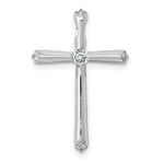 14k White Gold 1/5ct. Diamond Cross Chain Slide