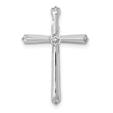 14k White Gold 1/5ct. Diamond Cross Chain Slide