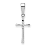 14k White Gold .02ct. Diamond Cross Pendant