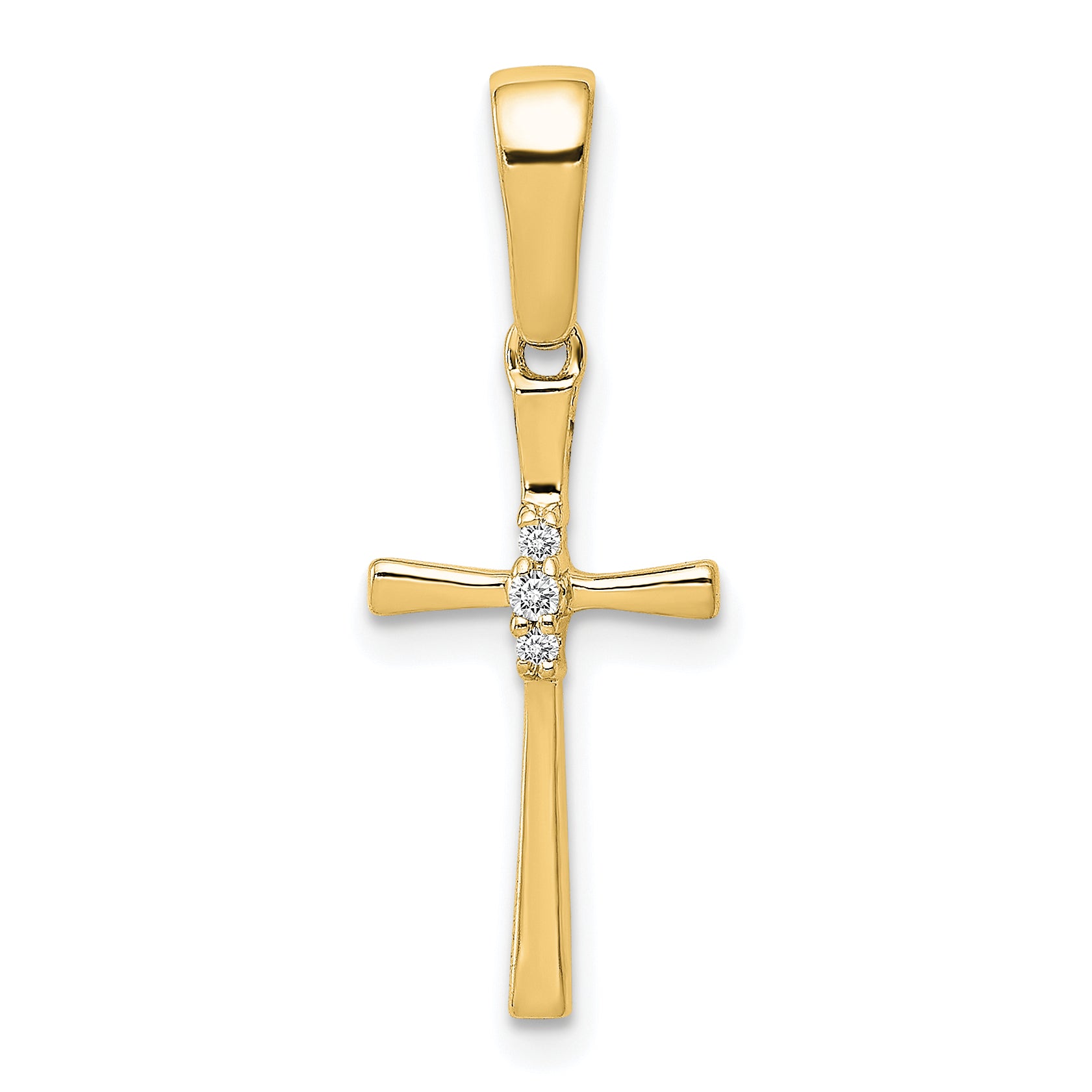 14K .02ct. Diamond Cross Pendant