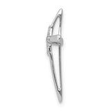 14k White Gold .03ct. Diamond Cross Chain Slide