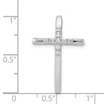 14k White Gold 1/10ct. Diamond Cross Chain Slide