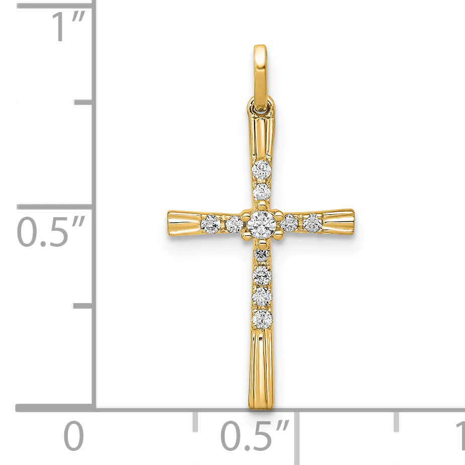 14k 1/10ct. Diamond Cross Pendant