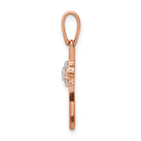 14k Rose Gold .03ct. Diamond Cross Pendant
