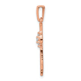 14k Rose Gold 1/20ct. Diamond Cross Pendant
