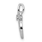 14k White Gold AA Diamond Cross Pendant