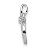 14k White Gold AA Diamond Cross Pendant