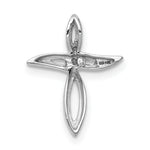 14k White Gold AA Diamond Cross Pendant