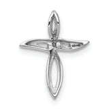 14k White Gold AA Diamond Cross Pendant