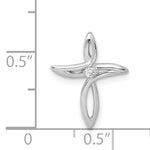 14k White Gold AA Diamond Cross Pendant