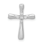 14k White Gold 1/20ct. 5-Stone Diamond Cross Chain Slide