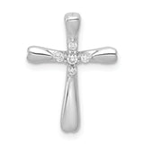 14k White Gold 1/20ct. 5-Stone Diamond Cross Chain Slide
