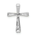 14k White Gold 1/20ct. 5-Stone Diamond Cross Chain Slide