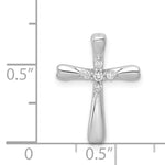 14k White Gold 1/20ct. 5-Stone Diamond Cross Chain Slide