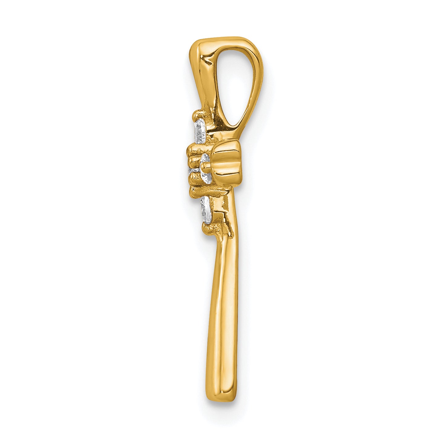 14k Diamond Cross Slide Pendant