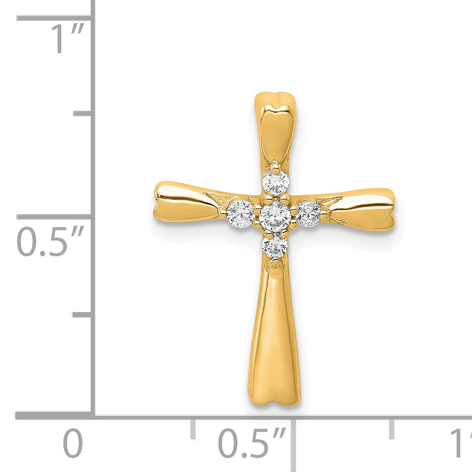 14k Diamond Cross Slide Pendant