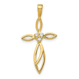 14k AA Diamond Cross Pendant