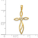 14k AA Diamond Cross Pendant