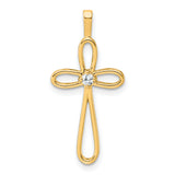 14k AA Diamond Cross Pendant
