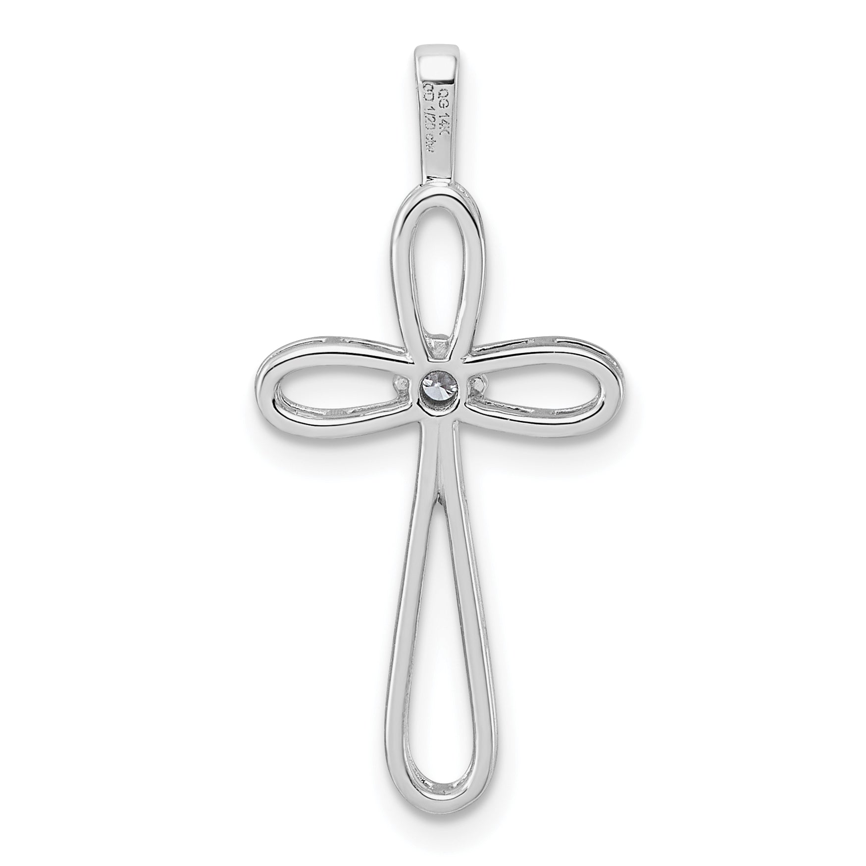 14k AA Diamond Cross Pendant