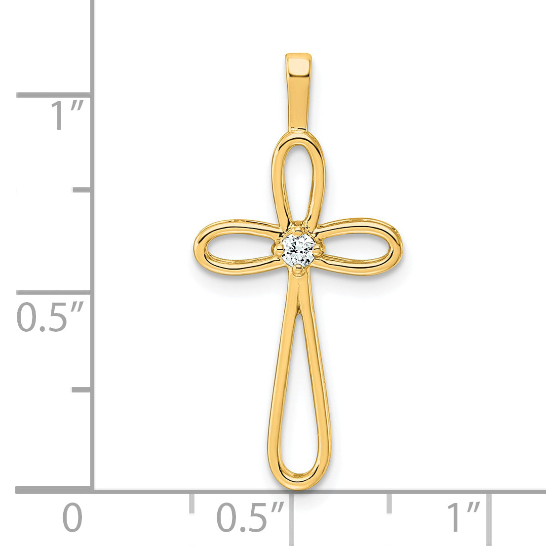 14k AA Diamond Cross Pendant