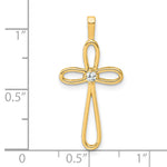 14k AA Diamond Cross Pendant
