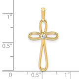 14k AA Diamond Cross Pendant