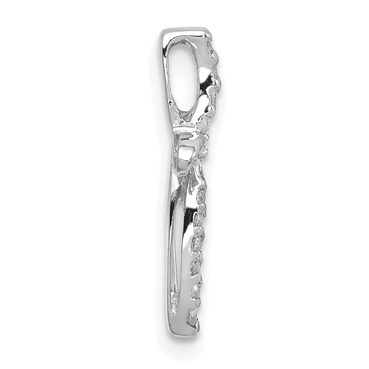 14k White Gold AA Diamond Cross Pendant