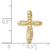 14k AA Diamond Cross Pendant