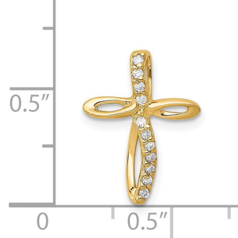 14k AA Diamond Cross Pendant