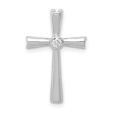 14k White Gold AA Diamond Cross Chain Slide
