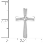 14k White Gold AA Diamond Cross Chain Slide