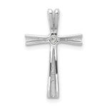 14k White Gold AA Diamond Cross Chain Slide
