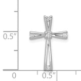 14k White Gold AA Diamond Cross Pendant