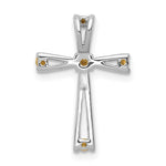 14k White Gold AA Diamond Cross Pendant