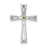 14k White Gold AA Diamond Cross Pendant