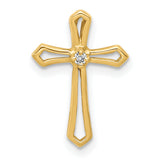 14k AA Diamond Cross Pendant