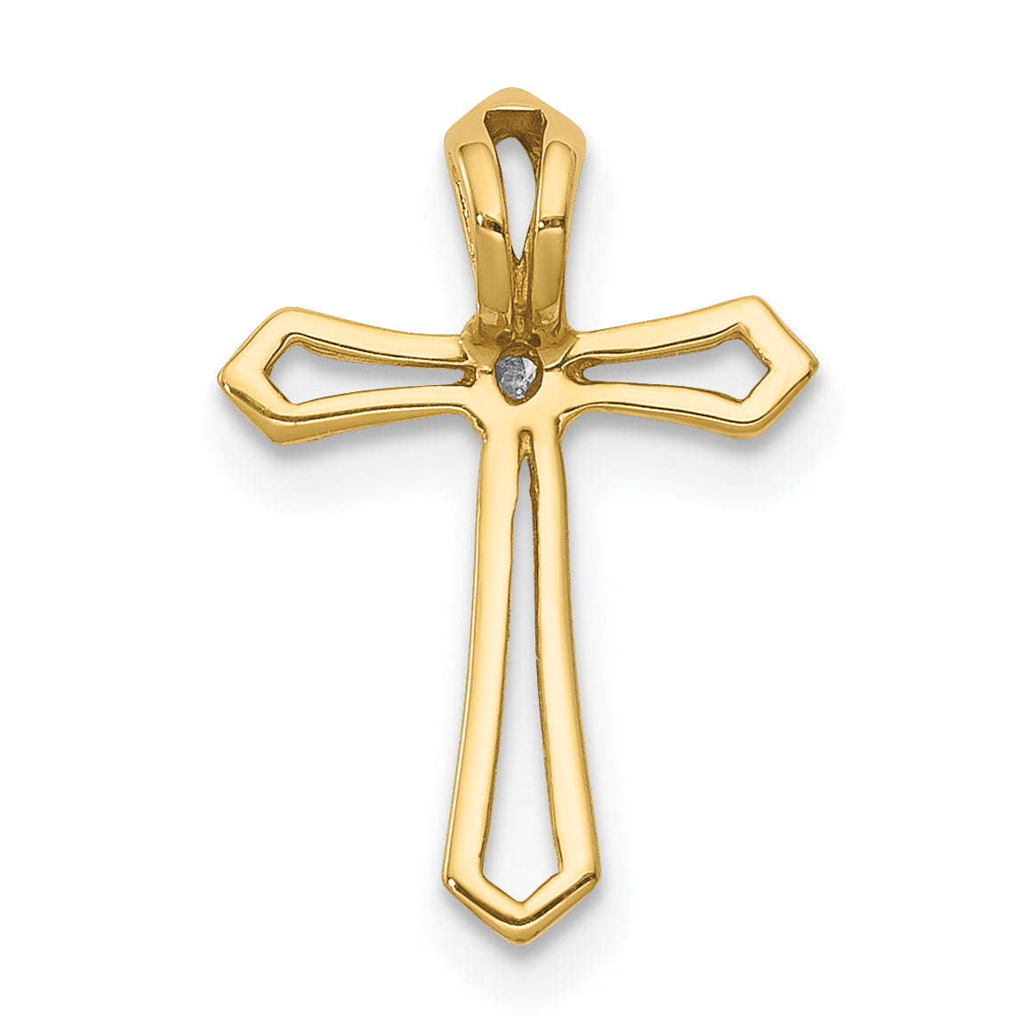 14k AA Diamond Cross Pendant