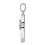 14k White Gold .01ct. Diamond Polished Cross Pendant