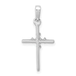 14k White Gold .01ct. Diamond Polished Cross Pendant