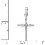 14k White Gold .01ct. Diamond Polished Cross Pendant