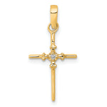 14k .01ct. Diamond Polished Cross Pendant
