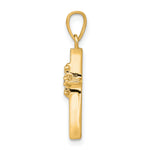 14k .01ct. Diamond Polished Cross Pendant