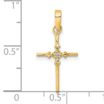 14k .01ct. Diamond Polished Cross Pendant