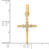 14k .01ct. Diamond Polished Cross Pendant