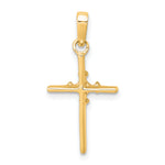 14k .01ct. Diamond Polished Cross Pendant