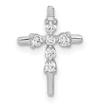 14k White Gold 1/6ct. Diamond Cross Chain Slide