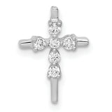 14k White Gold 1/6ct. Diamond Cross Chain Slide