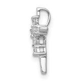 14k White Gold 1/6ct. Diamond Cross Chain Slide